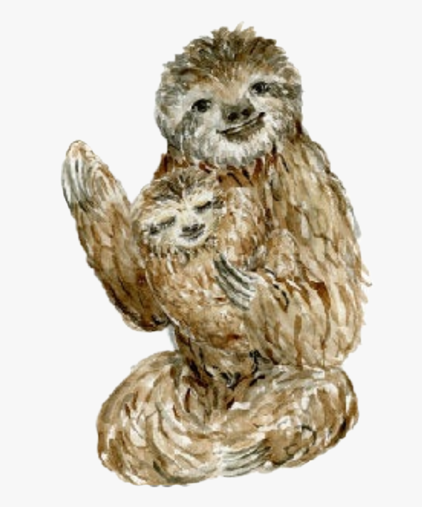 #watercolor #sloth #sloths #baby #mother #father #mothersday - Punxsutawney Phil, HD Png Download
