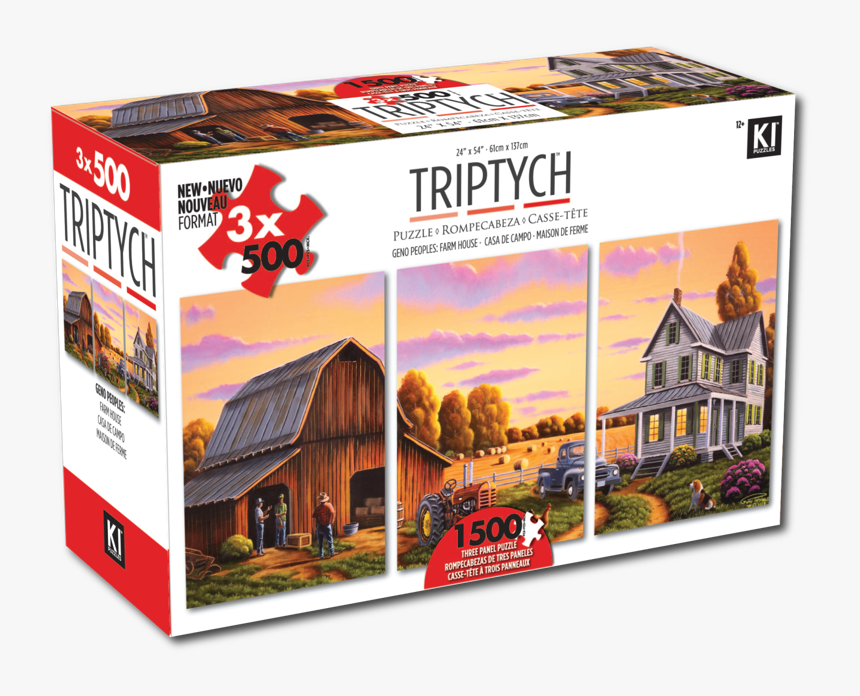 Triptych 500 Pcs X 3 Puzzles Farm House, HD Png Download