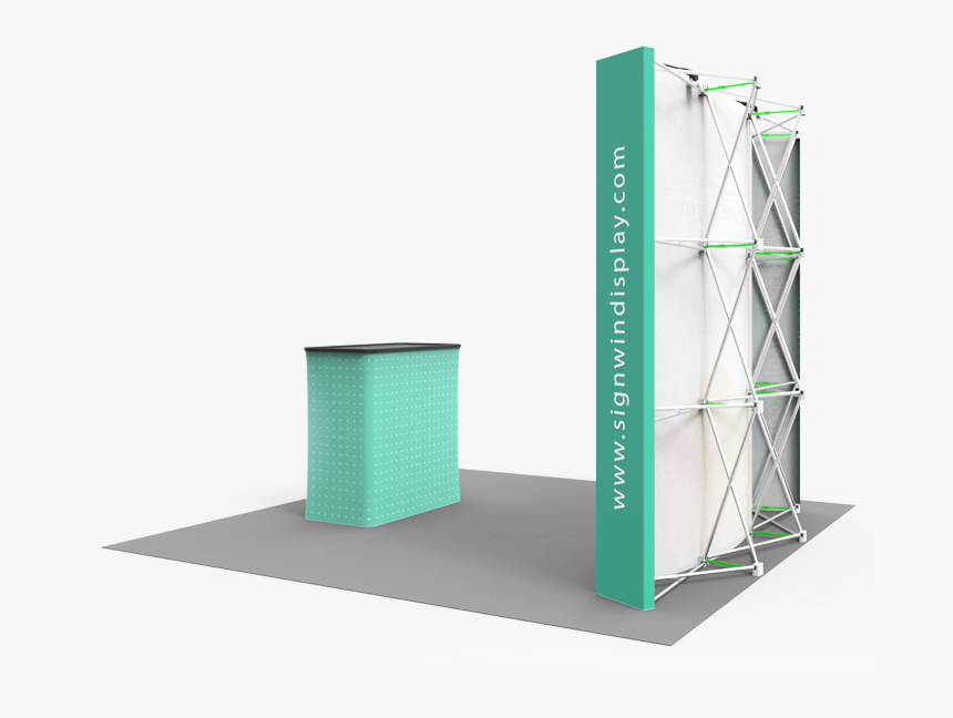 8ft Curved & Velcro Pop Up Backwall Display With Premium - Shelf, HD Png Download