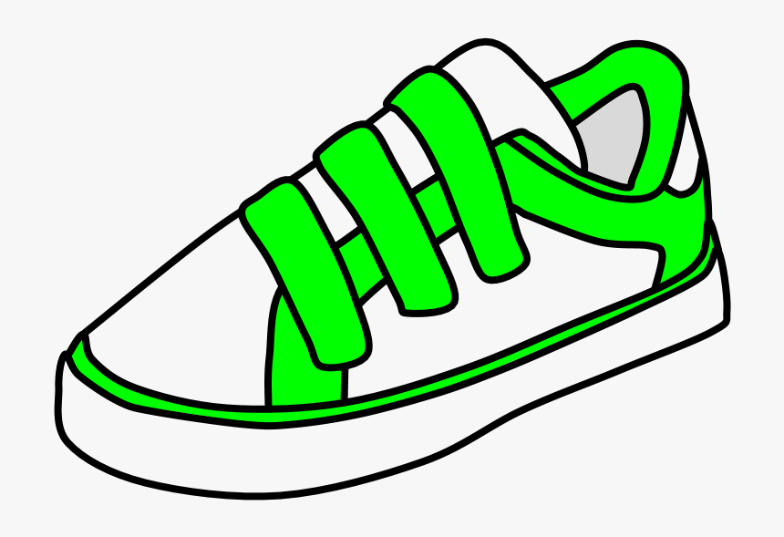 Sneakers, Velcro, White, Bright Green, Clipart , Png - Shoe With Velcro Clipart, Transparent Png