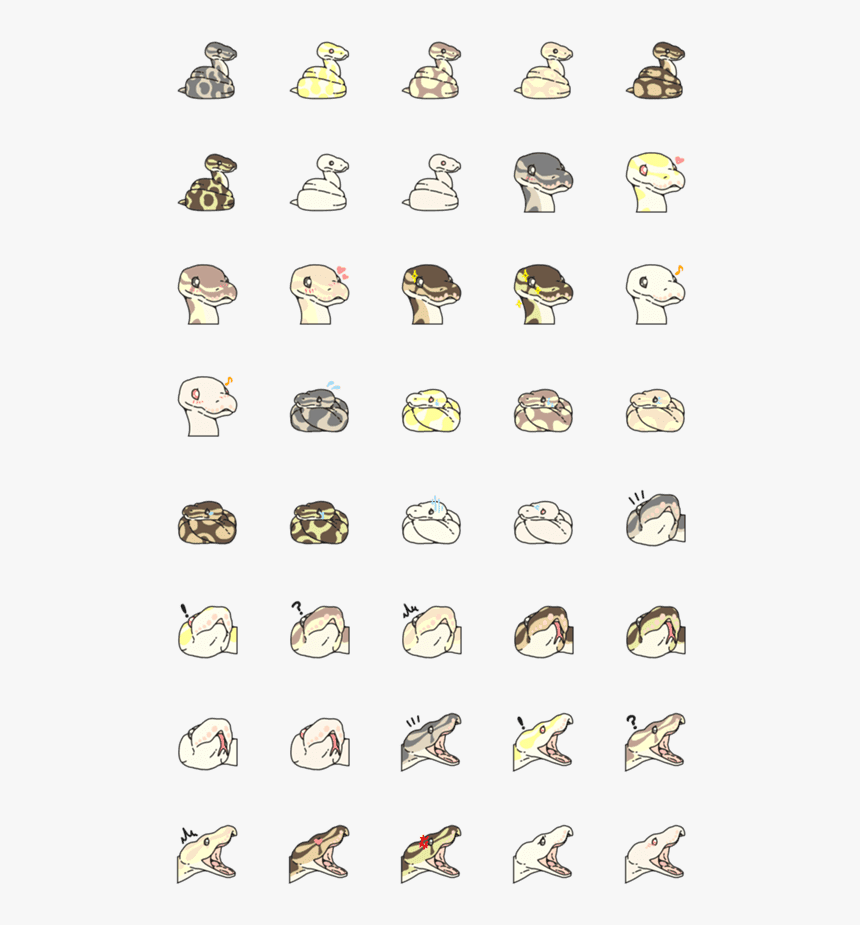 Cute Kawaii Cute Ball Python, HD Png Download