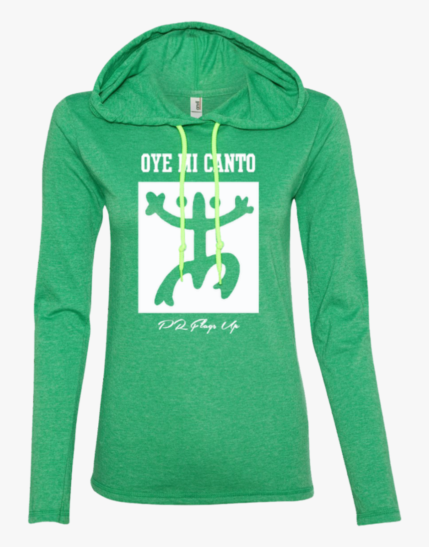 Oye Mi Canto El Coqui Ladies Ls T-shirt Hoodie - Hoodie, HD Png Download