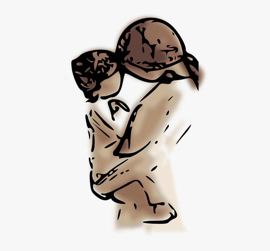 Woman, Child, Baby, Carrying - Mommy And Baby Clipart, HD Png Download