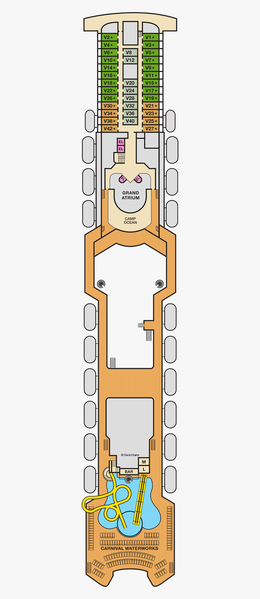 Carnival Fantasy V Deck Plan, HD Png Download