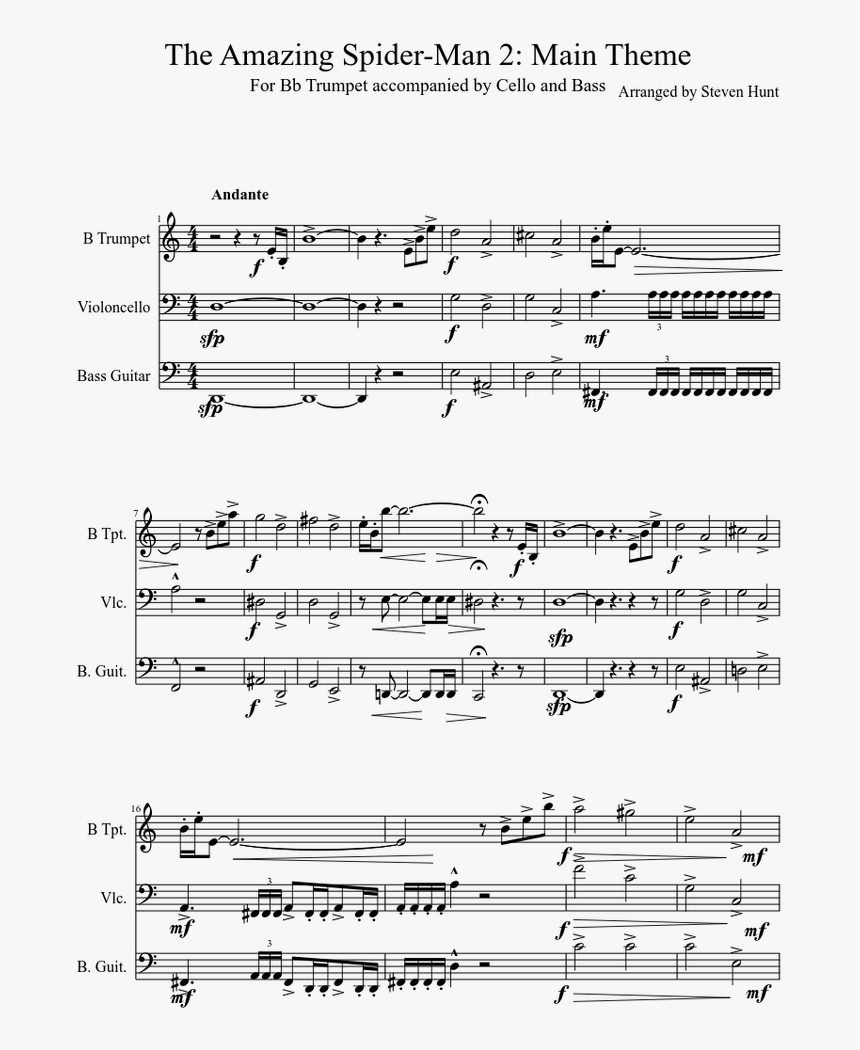 Amazing Spider Man 2 Trumpet Music, HD Png Download