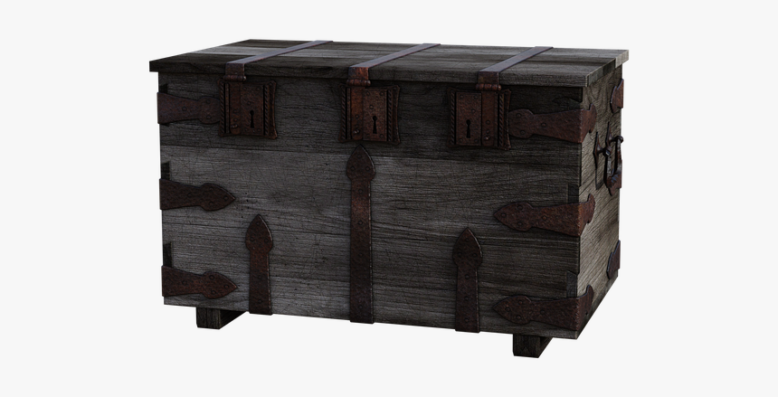 Lock, Box, Wooden, Metal, Key, Chest, Pirate, Wood - Coffee Table, HD Png Download