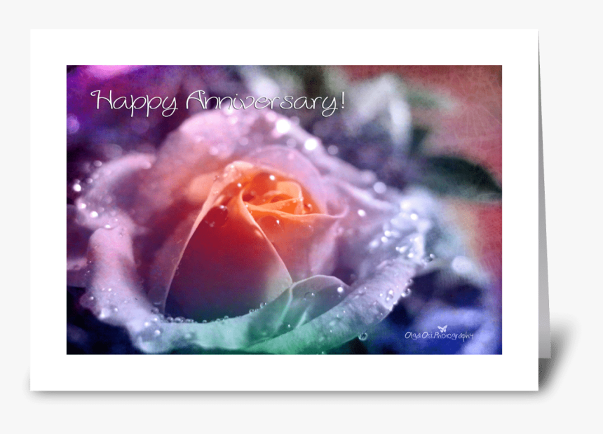 Rainbow Rose Greeting Card - Greeting Card, HD Png Download