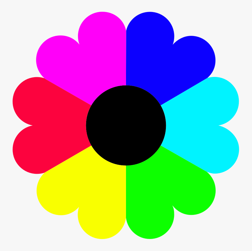 Flower 7 Colors - Colorful Flower Clipart, HD Png Download