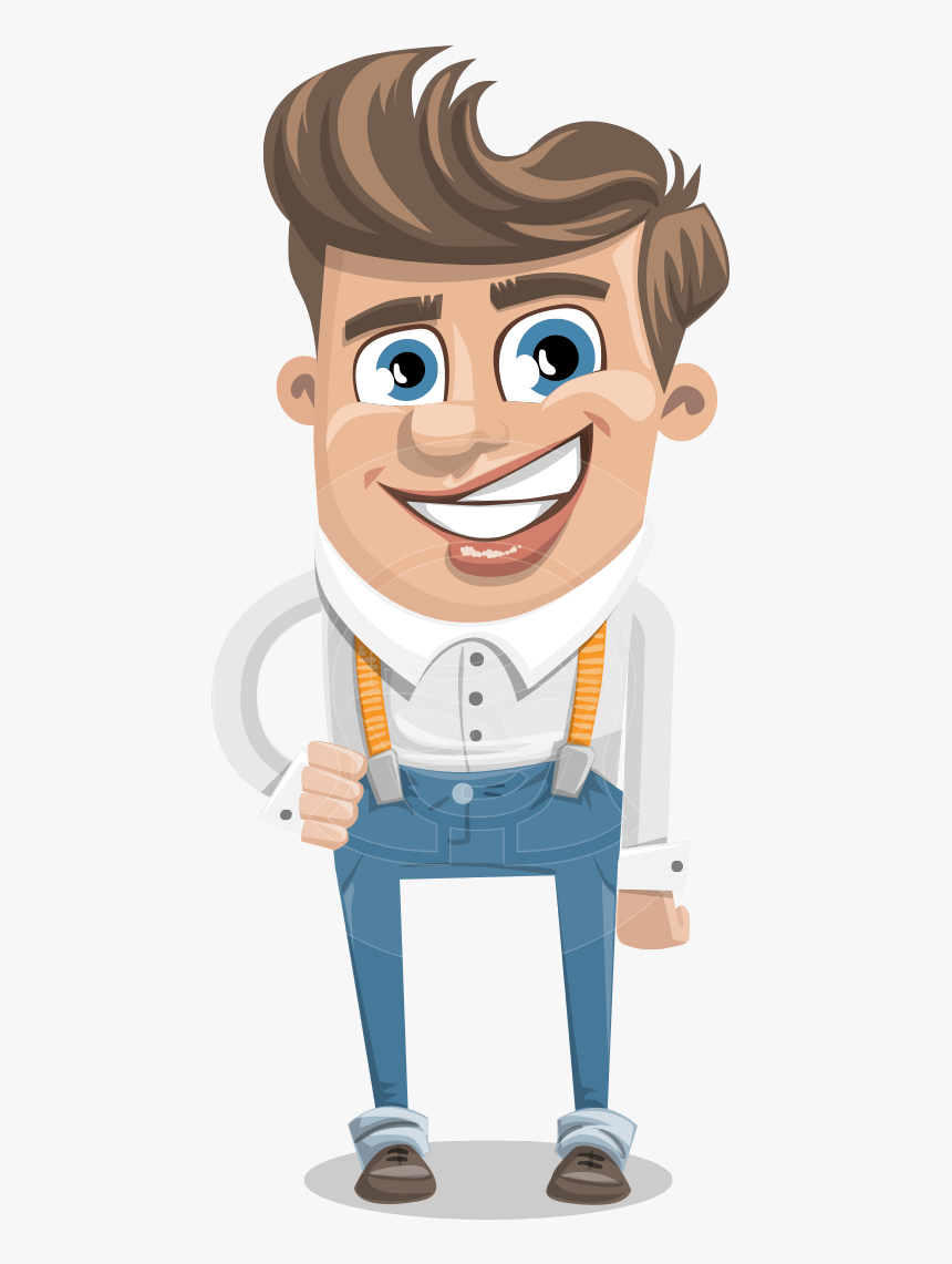 Funny Young Man Cartoon Vector Character Aka Spencer - Stand On Own Feet, HD Png Download