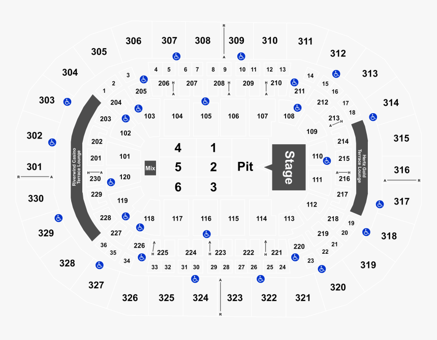 Section 207 Row1 Chesapeake Arena, HD Png Download