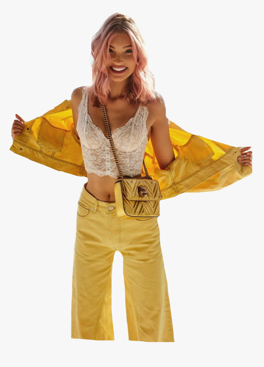#yellow #happy #smile #women #elsahosk #freetoedit - Fashion, HD Png Download