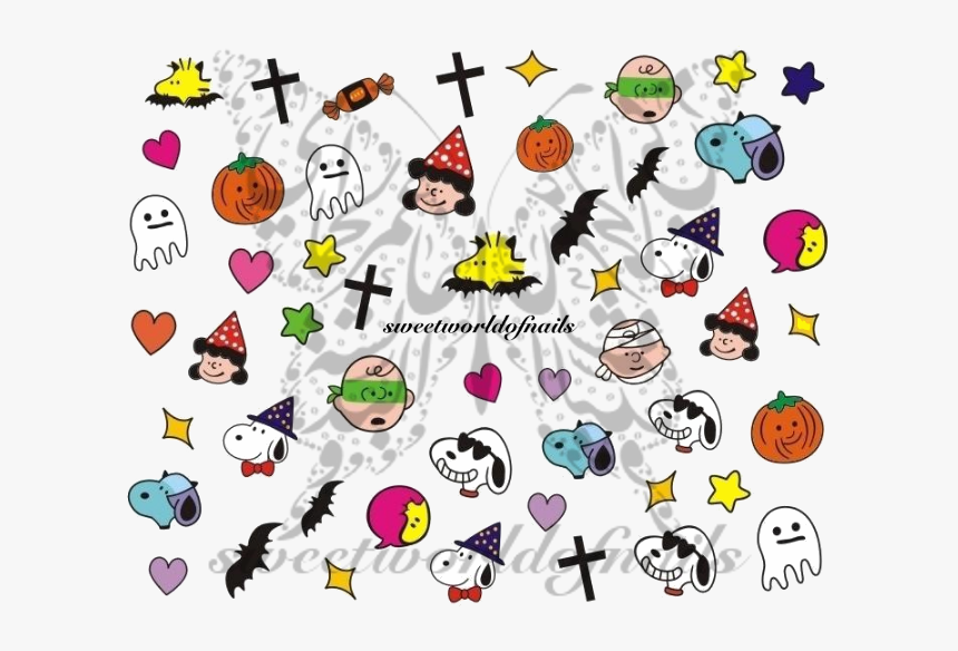 Snoopy Halloween Nail Art Nail Water Decals - Snoopy Nail Halloween, HD Png Download