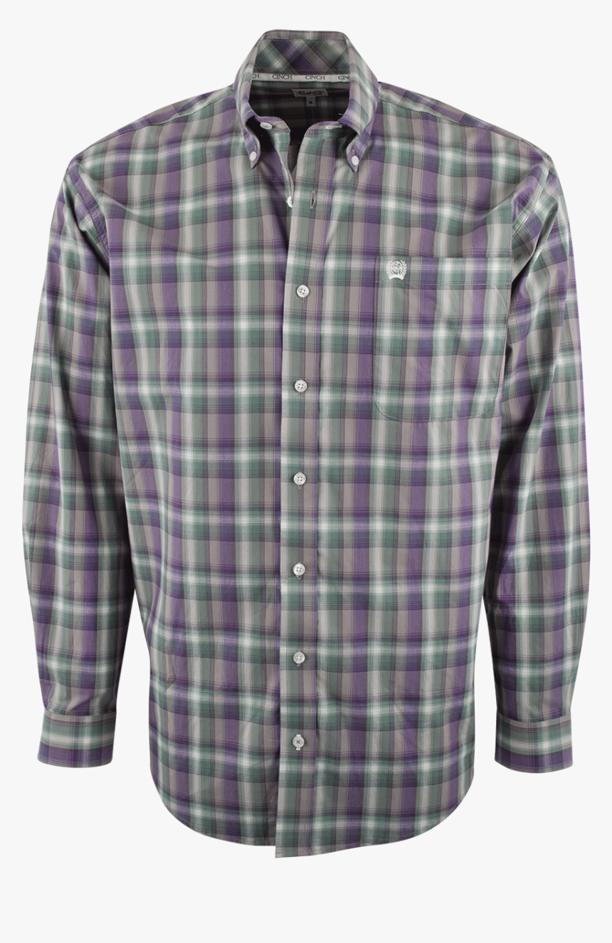 Green/purple Plaid Plain Weave Shirt - Plaid, HD Png Download