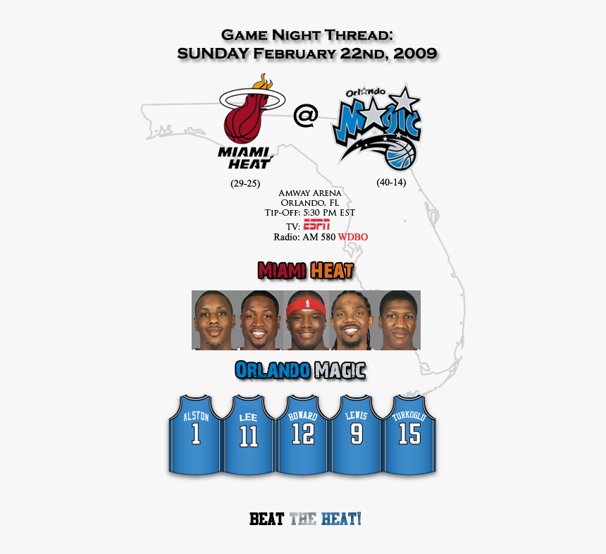Gamenight-heat - Orlando Magic, HD Png Download