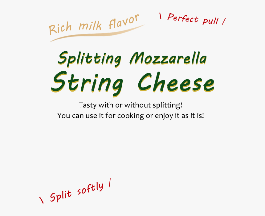 Splitting Mozzarella String Cheese - Calligraphy, HD Png Download