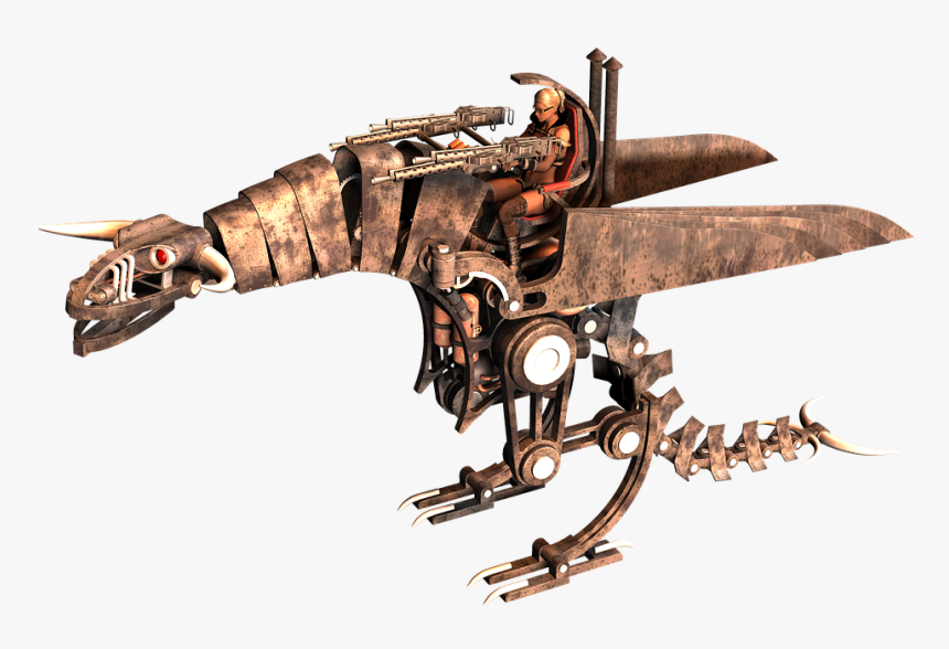 Dragon, Metal, Fantasy, Girl, Drive, 3d, Steampunk - Clip Art, HD Png Download