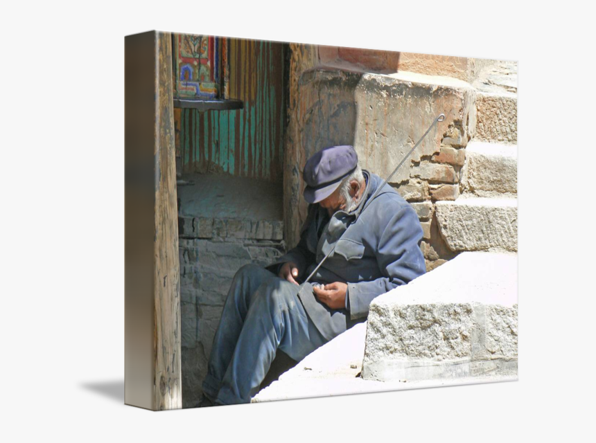 Clip Art Old Man Sleeping - Sitting, HD Png Download