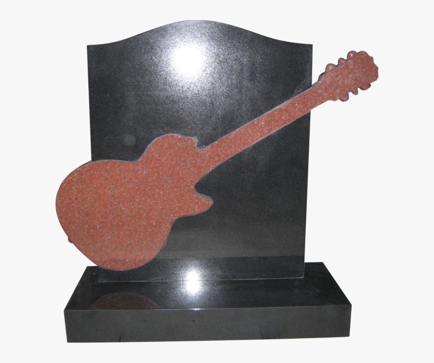 Red Guitar Tombstone Granite Plaques - Headstone, HD Png Download