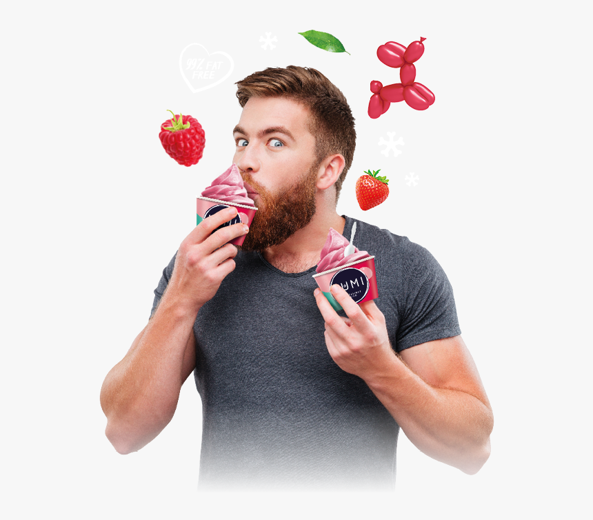Man Eating Cupcake, HD Png Download