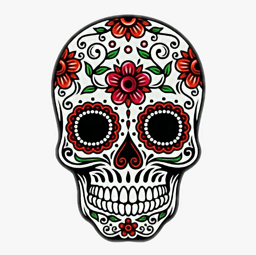 #calavera #catrina #rojo #mexico - Day Of The Dead Skull Clipart, HD Png Download
