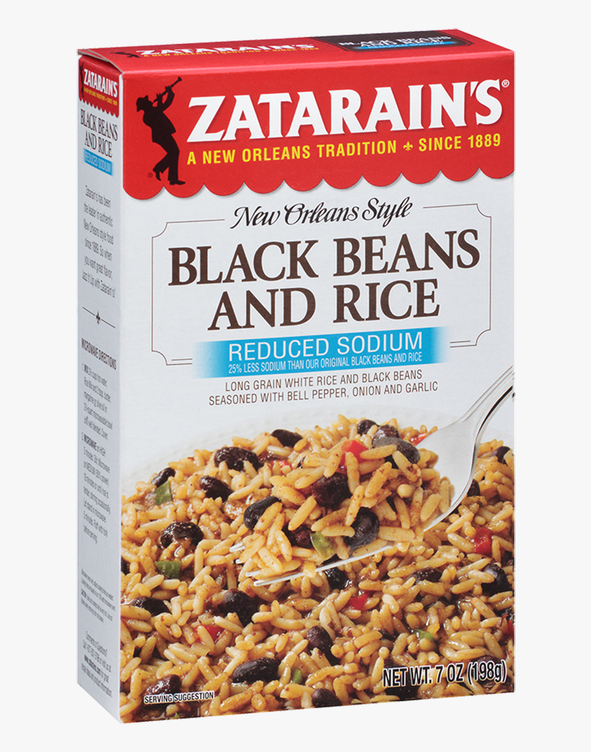 Reduced Sodium Black Beans And Rice - Zatarain's Black Beans And Rice, HD Png Download