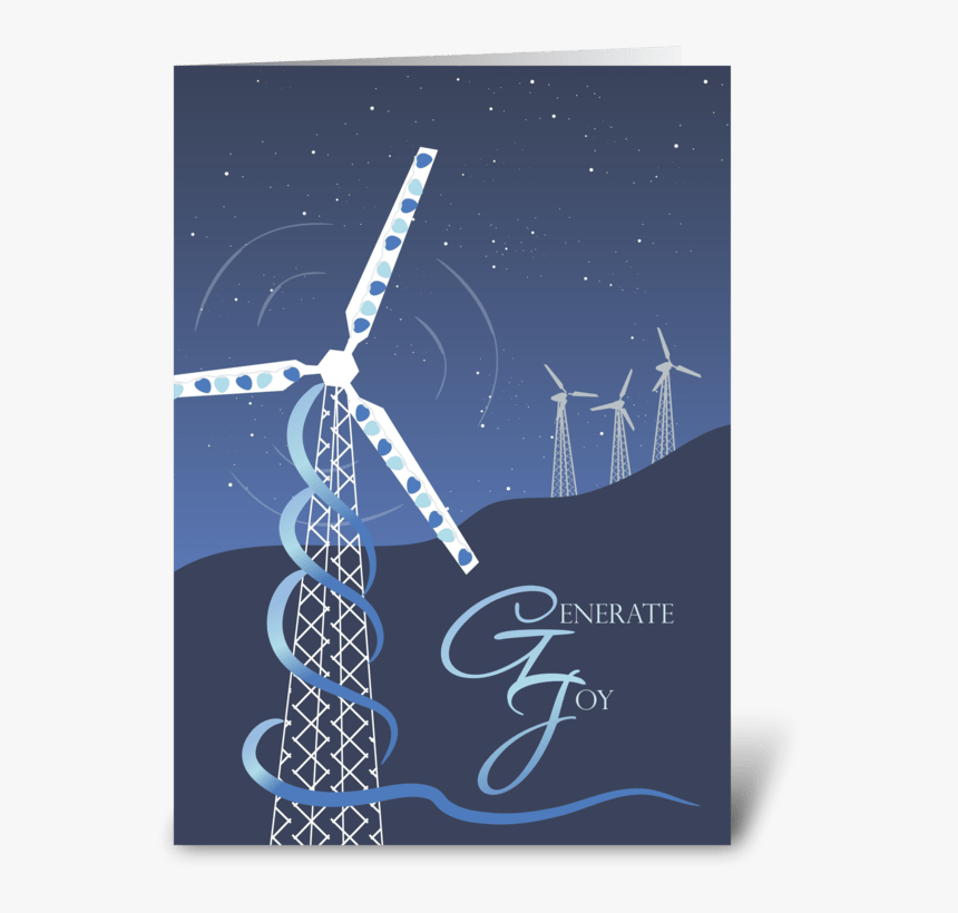 Happy Holidays Greeting Card - Wind Turbine, HD Png Download
