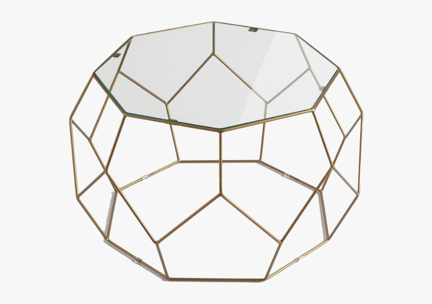 Glass Metal Glass Geometric Coffee Table, HD Png Download
