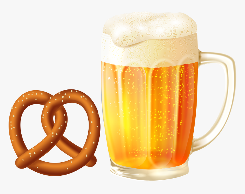 And Mug Pretzel Beer Glassware Root Clipart, HD Png Download