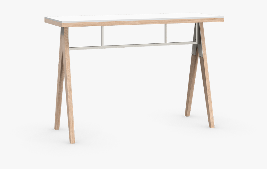Coquo Braccas White Oak Solid Wood Modular Off White - Trestle Desk, HD Png Download