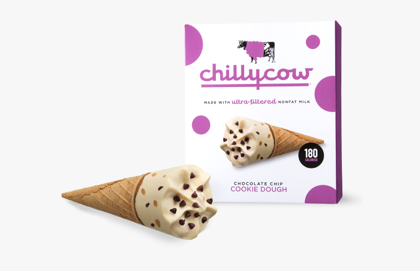 Chocolate Chip Cookie Dough - Chilly Cow Chocolate Chip Cookie Dough Cone, HD Png Download