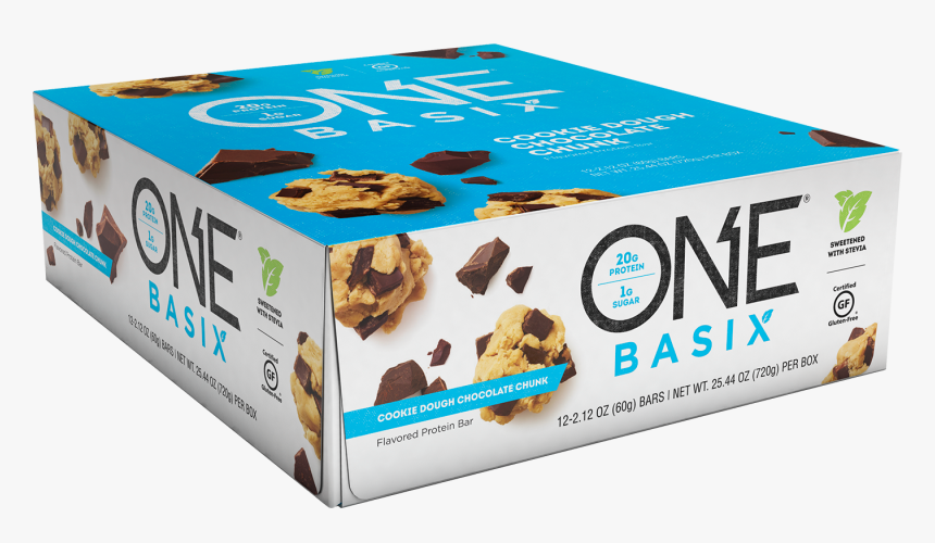 One Protein Basix Bar Cookie Dough Chocolate Chunk - Iss One Basix Protein Bar 12 Bars Triple Chocolate, HD Png Download