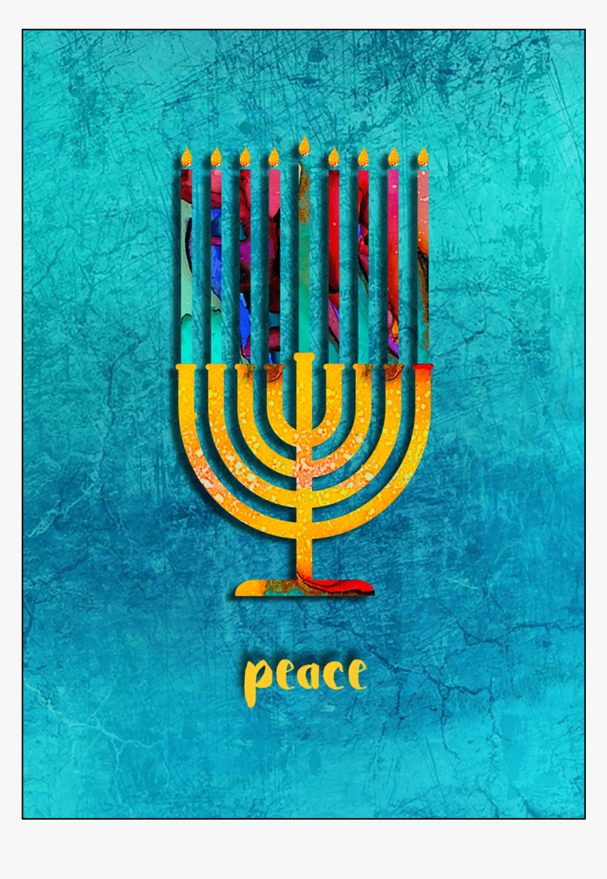 Hanukkah Card With Menorah - Hanukkah, HD Png Download