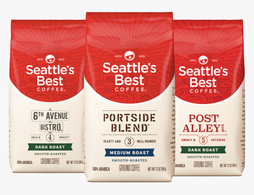 Ground & Whole Bean Coffee - Seattle's Best Coffee, HD Png Download