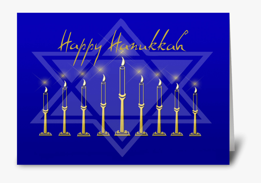Hanukkah Menorah Star Of David Greeting Card - Makar Sankranti, HD Png Download