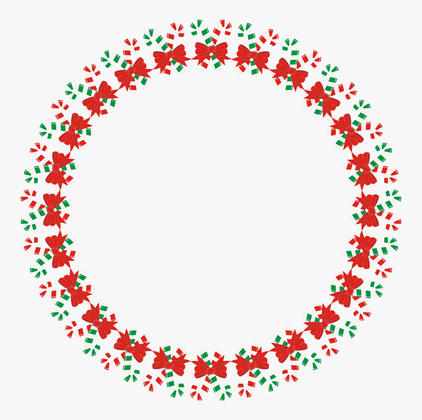 Candy Canes With A Bow Frame - Hand Drawn Circle Frame, HD Png Download