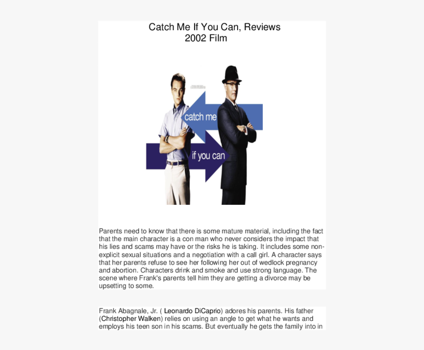 Catch Me If You Can, HD Png Download