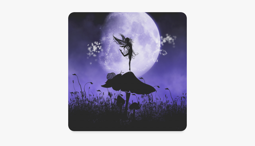 A Beautiful Fairy Dancing On A Mushroom Silhouette - Fairy Silhouette Art, HD Png Download