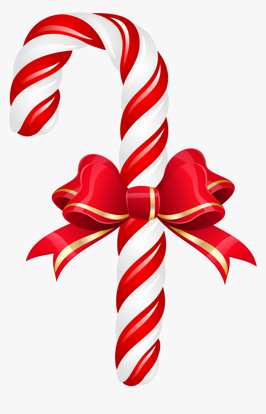Clip Art Clip Art Image Gallery - Candy Cane With Ribbon, HD Png Download