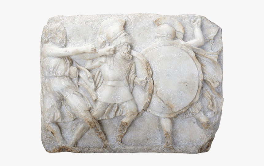 Greek Hoplites In Battle Wall Plaque - Stone Carving, HD Png Download