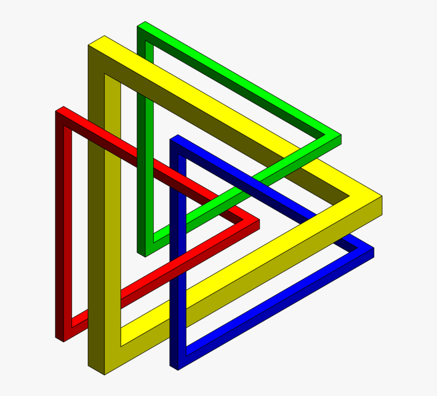 Line,parallel,penrose Triangle - Colorfulness, HD Png Download