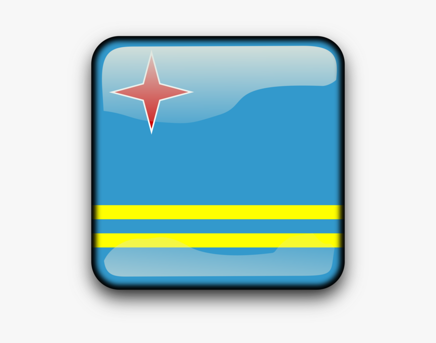 Blue,line,rectangle - Flag Of Aruba, HD Png Download