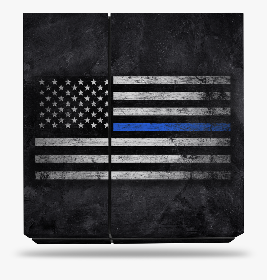 Sony Ps4 Thin Blue Line Decal Skin Kit - Flag With Green Line, HD Png Download