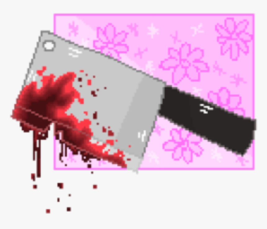 #guro #knife #horror #blood #pink #knife #butcher #butcherknife - Blood Pixel, HD Png Download