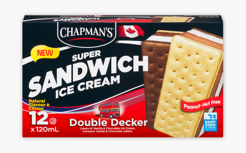 Chapman S Double Decker Ice Cream Sandwich - Chapman's Ice Cream Sandwich, HD Png Download