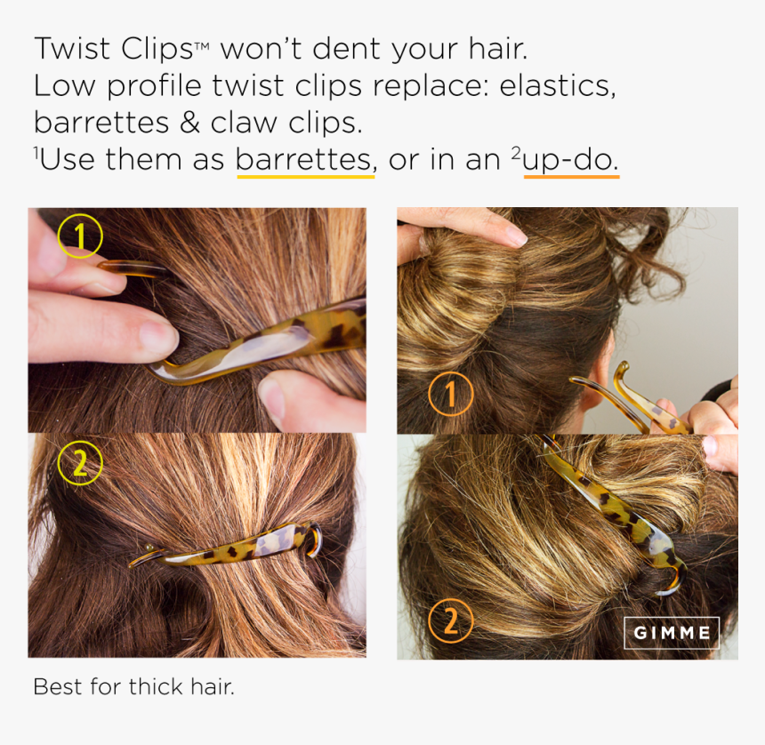 Banner Gimme Hair Accessories Tools - Barrette Clips For Thick Hair, HD Png Download