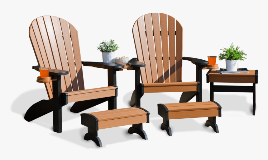 Deck Furniture Adirondack Companion Deluxe Set Cedar - Chair, HD Png Download