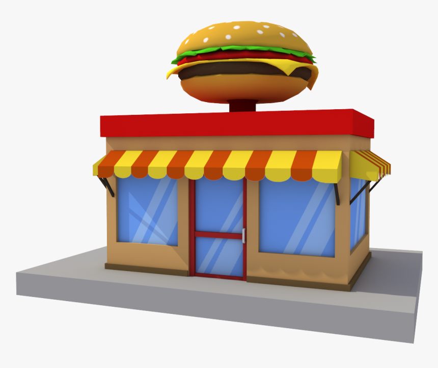 Transparent House Cartoon Png - Burger House Cartoon, Png Download
