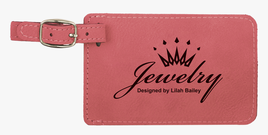 Luggage Tag With Custom Laser Engraving Pink Leather - Wallet, HD Png Download