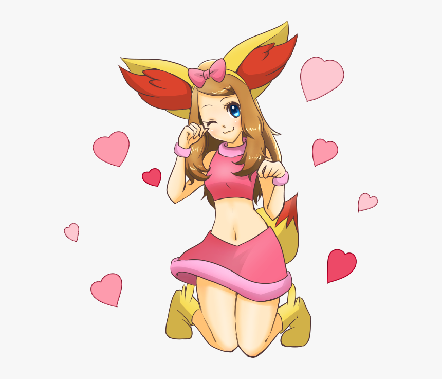 Serena And Fennekin Drawn By Mikeko (neko19920311) - Serena Dressed As Fennekin, HD Png Download
