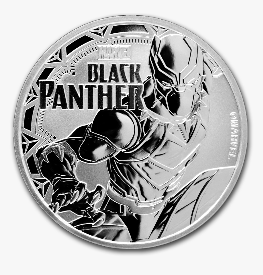 Transparent Black Panther Necklace Png - Black Panther Silver Coin, Png Download